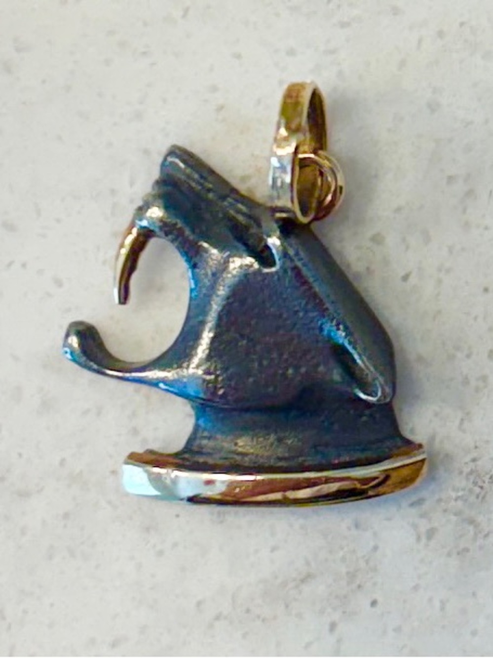 Sterling and 14K Gold Panther Pendant Artisan Made